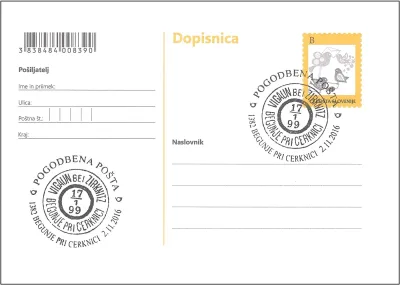 POGODBENA POŠTA 1382 BEGUNJE PRI CERKNICI